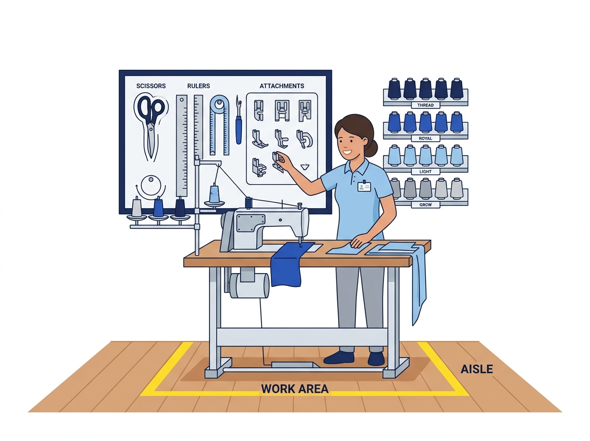 2S Set in Order Seiton Workstation Shadow Board Illustration
